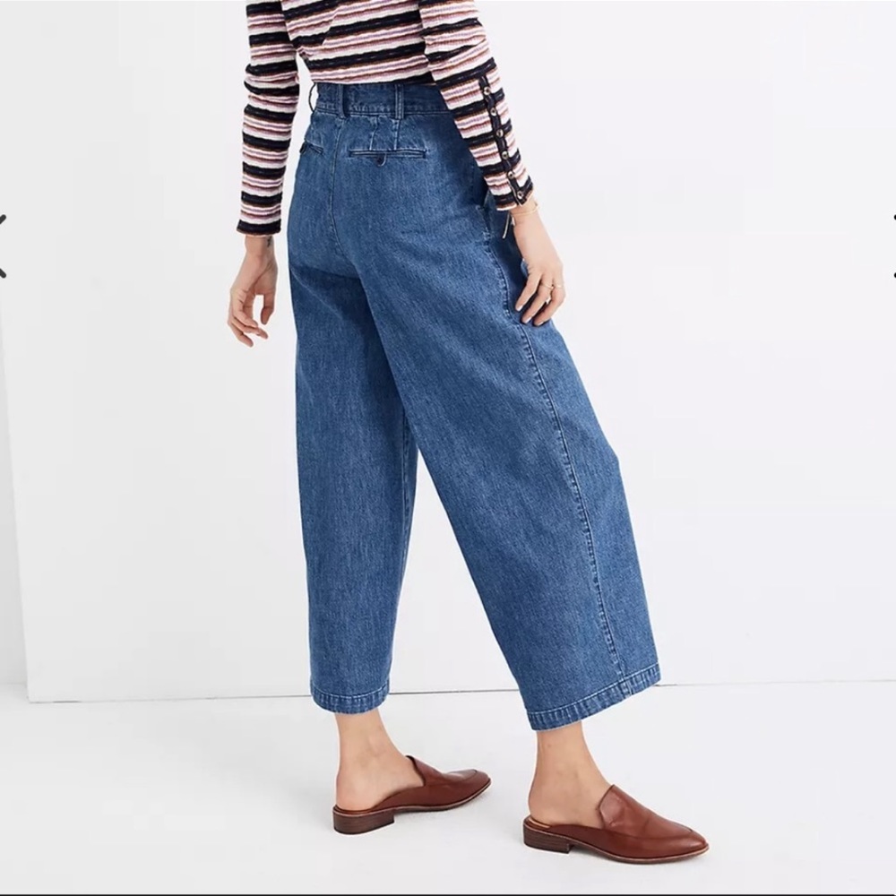 Madewell | Wide Leg Pleated Jeans Denim Size 8 - Picture 2 of 7